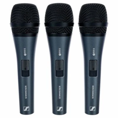 Sennheiser 3-PACK E 835-S Dynamic Cardioid Vocal Microphone On Off Switch 3 Pack - Image 1 of 3
