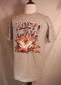 Chicago Cubs MLB Baseball Holy Cow Gray Tee T-Shirt Size Medium M - Picture 1 of 5