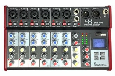 E-Lektron SE-8 Live Mischpult 6-Kanal + stereo AUX + USB/Bluetooth + Soundkarte - Bild 1 von 4