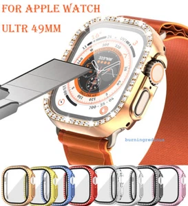 For Apple Watch Ultra/Ultra 2 49 Bling Diamond Case Cover Glass Screen Protector - Picture 1 of 14