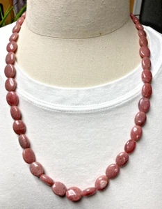 10 mm x 14 mm Rhodochrosit Edelstein 22 Zoll Halskette - Bild 1 von 4