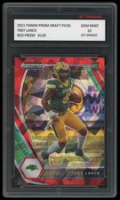 TREY LANCE 2021 PANINI PRIZM RED CRACKED ICE 1ST GRADED 10 ROOKIE CARD RC 49ERS