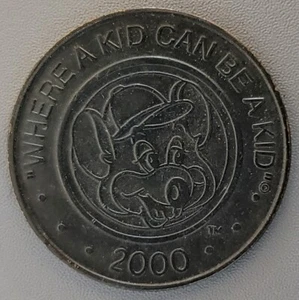 Seltene 2000 Chuck E Cheese Black Chromate Typ 4B Medaille +++ Sehr guter Erhaltungszustand #406bB - Bild 1 von 5