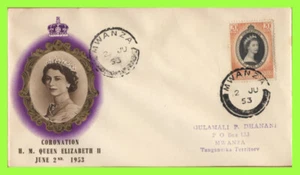 K.U.T. 1953 QEII Coronation on First Day Cover, Mwanza - Foto 1 di 1