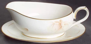 Noritake Ivory China Devotion Gravy/Barco de salsa con placa base 7271 ~ De colección ~ Nuevo sin caja - Imagen 1 de 1