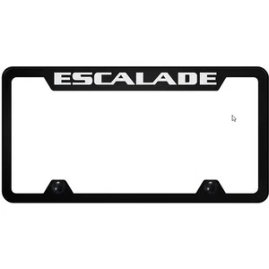 Cadilac Escalade Logo Stainless Steel Truck Cut-Out License Plate Frame - Picture 1 of 4