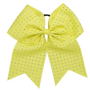Full of Rhinestone Bling 8 Inch Cheer Hair Bow with Elastic Band CheerleadingCB9 - Picture 1 of 27