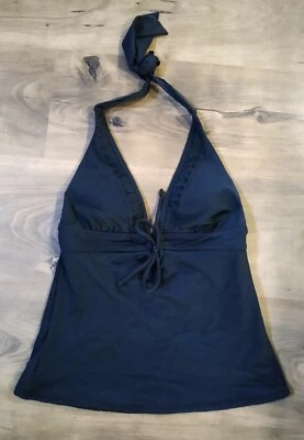 Tropical Escape Halter Tankini Swimsuit Top Black Small - Image 1 of 4