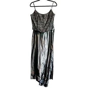 VINTAGE Jessica McClintock - 2 piece Gray & Black Prom Dress - Sz. 11/13 - Picture 1 of 16