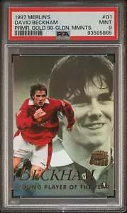 1997-98 Merlin Premier Gold Golden Moment David Beckham #G1 PSA 9 - Picture 1 of 2
