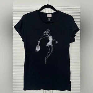 Fetch Women’s Tennis Player Silhouette Fitted Shirt Size XL - Picture 1 of 6