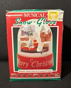 Vintage Schneekugel Weihnachten mit Musik und beweglichem Zug - Bild 1 von 4
