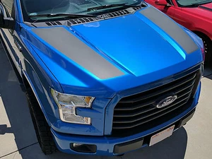 2015-2018 Ford F-150 Dual Hood Graphics Vinyl Stripes Decals 2016 2017 F150 - Picture 1 of 3