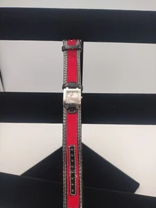 Vintage Geneva Red Fashion Square Women's Wristwatch Buckle Band Fast Shipping - Picture 1 of 3