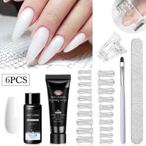 20ML Nail Extension Gel Kit Quick Building Hard Gel Acrylic Crystal White Nude - Picture 1 of 29