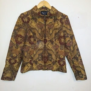 Vintage Giancarlo Ferrari Tapestry Jacket-Size 4-Full Zip-Lined-Boho-90s-Muted - Bild 1 von 8
