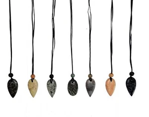 Necklace Chain with Pendant Large Stone Natural Stone - Picture 1 of 16