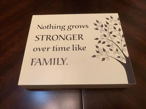 Hallmark Wooden Sign: Nothing Grows Stronger Over Time Like Family 7.25x6x1.25 - Picture 1 of 3