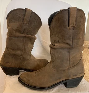 Durango Damen 8 COWBOYSTIEFEL 11” lässig ABGENUTZT BRAUN METALL SPITZEN ZEHENBAND - Bild 1 von 9