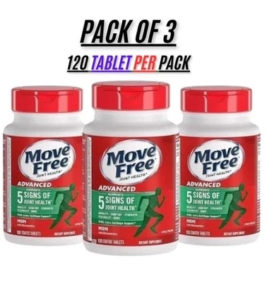 Move Free Advanced Plus MSM здоровье суставов, упаковка 3 шт. (120 таблеток/упаковка) срок годности 5/2027 - Изображение 1 из 4