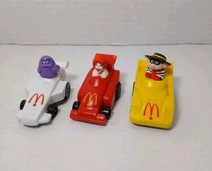 Vintage Mcdonalds Happy Meal Toys TURBO MACS Cars 1988 Lot 3 pull back GRIMACE - Picture 1 of 4
