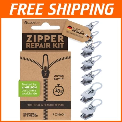 Silver Zipper Pull Replacement - 7pcs Pack - Image 1 of 4