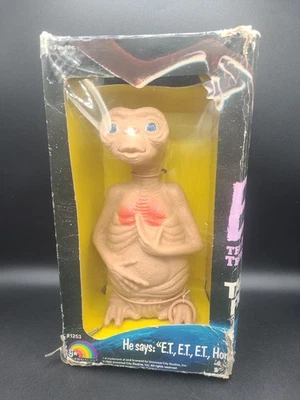 E.T. The Extra-Terrestrial Talking 7” Figure Pull String Doll 1982 in Box by LJN - Image 1 of 4