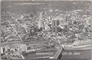 MINNEAPOLIS Minnesota Werbepostkarte ERSTE NATIONALBANK / Luftaufnahme - Bild 1 von 2