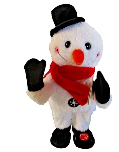Dan Dee Snowman Singing Dancing w/ Red Scarf Plush Stuffed Frosty Christmas 14" - Picture 1 of 5