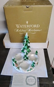 WATERFORD Snowy Village Christmas Tree Display Winter Scene for Ornaments PREOWN - Picture 1 of 7