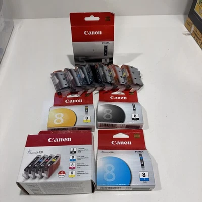 Lote de 15 cartuchos de tinta Canon PIXMA CLI-8 PGI-5 negro, cian, magenta, amarillo Foto 1 de 4