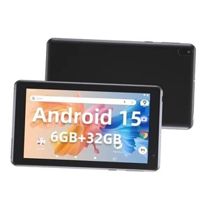 Android 15 Tablet, 7 Inch 6GB RAM 32GB ROM/ 1TB Expandable Computer, 5MP Black - Picture 1 of 8