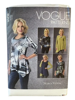 Vogue Patterns V1733 Misses Top XS-S-M Easy Stretch Knit Shirt - Image 1 of 2