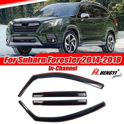 In-Channel For Subaru Forester 2014-2018 Rain Guard Vent Deflectors Window Visor - Image 1 of 4