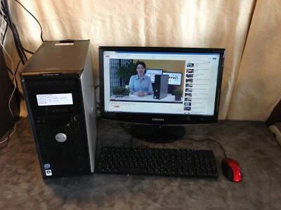 Windows xp Dell Desktop computer Fast duo core 19" Monitor keyboard mouse 2.66Hz - Image 1 of 3