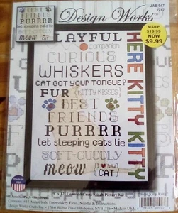 NEW Design Works Counted Cross Stitch Kit "Here Kitty Kitty" - Picture 1 of 1