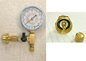 Propane Tank, CGA600 to 1/4" Male Flare With On/Off Valve, Gauge & Brass Cap - Picture 1 of 2