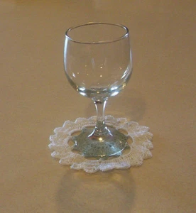 Hand Crochet Baby Blue & White Star Coaster  - Picture 1 of 2