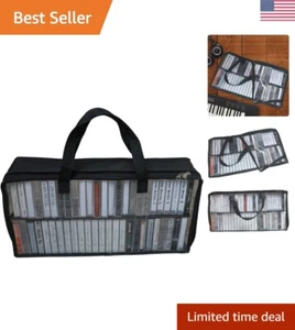 Heavy-Duty Cassette Tape Bag - See Thru Organizer - Easy Carry - Holds 50 - Bild 1 von 8