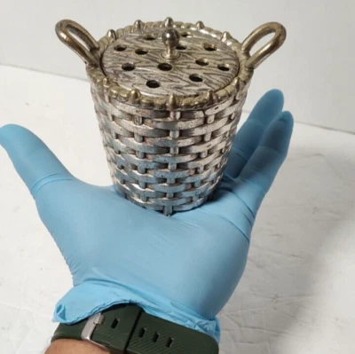 CESTA DE FLORES Tapa Plateada Cesta Pequeña Cuenco FB Rogers Plato Plateado Foto 1 de 4