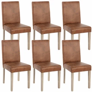 6er-Set Esszimmerstuhl Littau, Stoff, Wildlederimitat, Beine Struktur - Eiche - Bild 1 von 6