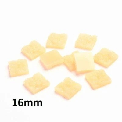 10 pcs Druzy Resin Embellishment Cabochons Sandy Yellow – 16mm – Square Foto 1 de 2