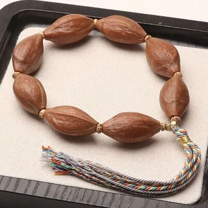 Seltenes Oliven Nuss Perlen Armband zwei Blumen Rohkern Wenwan Material alter Baum - Bild 1 von 12