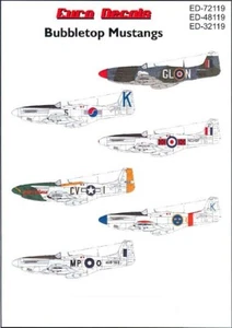 Euro Decals 1/32 NORTH AMERICAN P-51D BUBBLETOP MUSTANG FIGHTERS - Picture 1 of 6