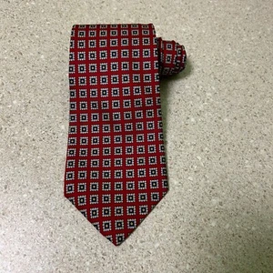 Lauren Ralph Lauren Mens Neck Tie 100% Silk Red Preppy Designer Classic USA - Picture 1 of 5