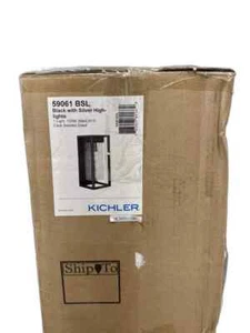 KICHLER Mercer 16 in. 1-Light Black Outdoor Hardwired Wall Lantern Sconce - Picture 1 of 1