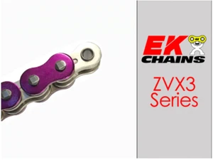 EK ZVX3-525 MOTORCYCLE CHAIN 120 LINKS TENSILE 10,300 lbs METALLIC RED - Picture 1 of 3
