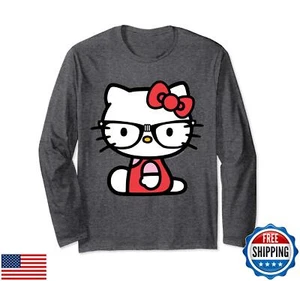 Hello Kitty Nerd Glasses Long Sleeve Shirt Long Sleeve T-Shirt - Picture 1 of 2