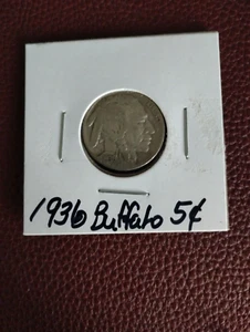 The Classic Buffalo Nickel- 1936 Five Cent Piece - Picture 1 of 4