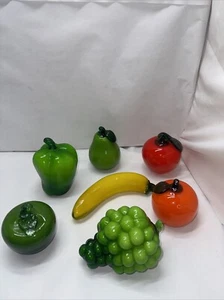 Vintage 60er Jahre MCM - 6 Stück Vintage Murano Stil Glas Obst Ananas - Bild 1 von 24